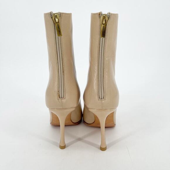 Jimmy Choo Tan Beige Leather Retro y2k Pointed Toe Heeled Ankle Boot IT 40.5 - Picture 8 of 12